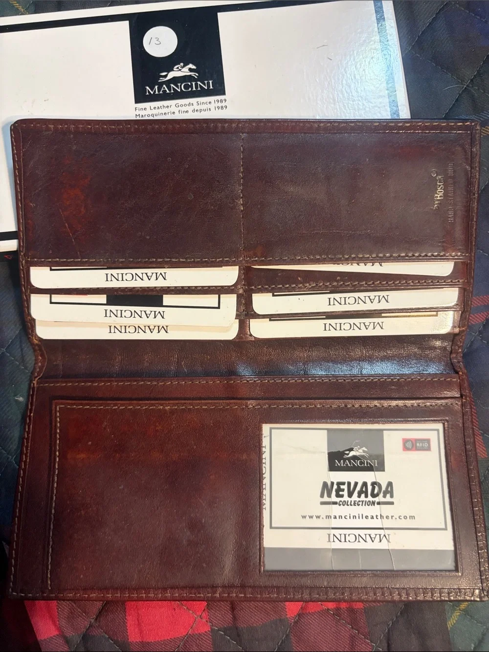 Mancini Nevada Collection Men’s Brown Leather Money Clip Wallet
